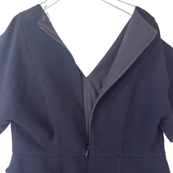 ELIE TAHARI 'Lourdes'~Black Crepe V-Neck Cold Shoulder Party Dress size 6 NEW - Picture 5 of 13